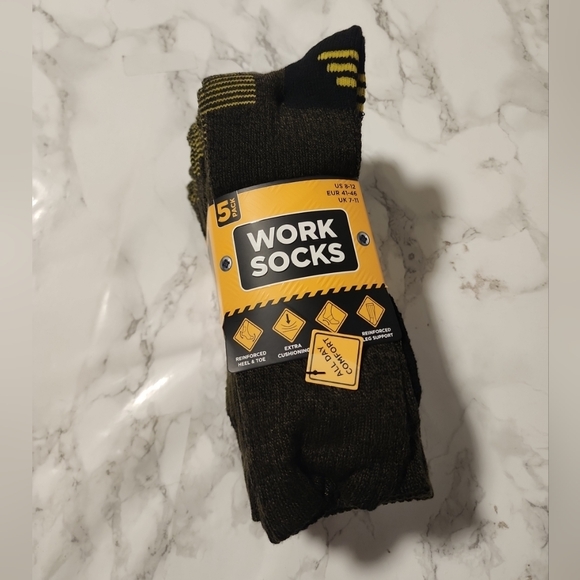 5 PAIRS WORK SOCKS Boot Socks 6 -12 - Picture 1 of 4